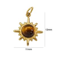 1 Piece 304 Stainless Steel Natural Stone 14K Gold Plated Star sku image 5