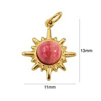 1 Piece 304 Stainless Steel Natural Stone 14K Gold Plated Star sku image 1