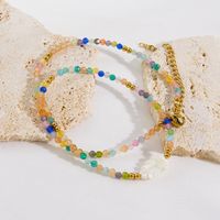 Vacation Simple Style Leaves Natural Stone Opal Shell Beaded Handmade Necklace main image 4