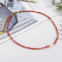 Casual Ethnic Style Round Stainless Steel Natural Stone Freshwater Pearl Beaded Plating Necklace main image 5