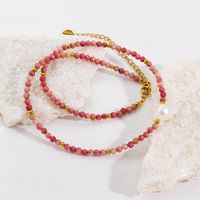 Casual Ethnic Style Round Stainless Steel Natural Stone Freshwater Pearl Beaded Plating Necklace main image 2