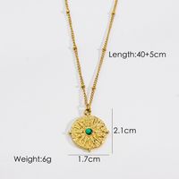 304 Stainless Steel 14K Gold Plated Simple Style Classic Style Enamel Plating Inlay Square Star Moon Natural Stone Shell Zircon Pendant Necklace sku image 3