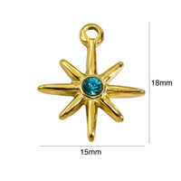 1 Piece 304 Stainless Steel Natural Stone Rhinestones Pearl 14K Gold Plated Cross Round Devil'S Eye sku image 1
