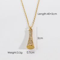 Casual Simple Style Round Letter Heart Shape Titanium Steel Plating Inlay Pearl Shell Zircon Pendant Necklace sku image 7
