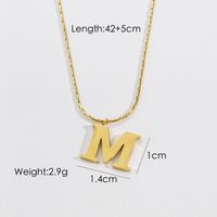 Casual Simple Style Round Letter Heart Shape Titanium Steel Plating Inlay Pearl Shell Zircon Pendant Necklace sku image 2