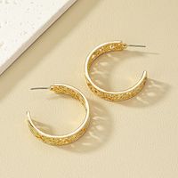 1 Pair Modern Style C Shape Plating Hollow Out Alloy Ear Studs main image 7