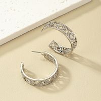 1 Pair Modern Style C Shape Plating Hollow Out Alloy Ear Studs main image 8