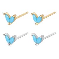 1 Pair Cute Heart Shape Plating Inlay Sterling Silver Zircon 18k Gold Plated White Gold Plated Ear Studs Ear Hook sku image 5
