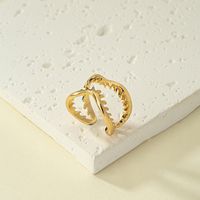 Wholesale Jewelry Retro French Style Geometric Solid Color Alloy Plating Open Ring main image 3