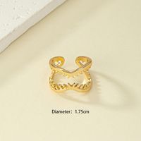 Wholesale Jewelry Retro French Style Geometric Solid Color Alloy Plating Open Ring main image 2