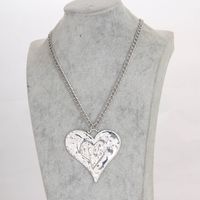 Vintage Style Square Heart Shape Flower Alloy Unisex Necklace sku image 1