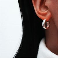 1 Pair Elegant U Shape Titanium Steel Ear Studs sku image 1