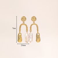 1 Pair Classical Luxurious Geometric Inlay Copper Artificial Pearls 18k Gold Plated Drop Earrings sku image 1