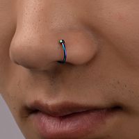 Rock Punk Solid Color Alloy Plating Lip Stud Nose Ring main image 10