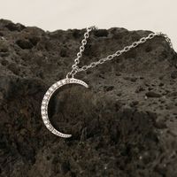 Elegant Luxurious Star Moon Sterling Silver Plating Inlay Rhinestones White Gold Plated Layered Necklaces main image 3