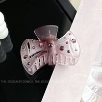 Sweet Gradient Color Bow Knot Resin Inlay Rhinestones Hair Claws sku image 12