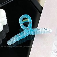 Sweet Gradient Color Bow Knot Resin Inlay Rhinestones Hair Claws sku image 17