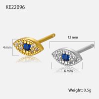 1 Pair Retro Shiny Devil's Eye Plating Inlay Sterling Silver Zircon 18k Gold Plated White Gold Plated Earrings sku image 1