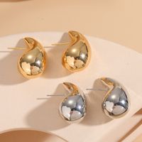 1 Piece Luxurious Classic Style Solid Color Plating Copper 14k Gold Plated Ear Studs main image 1