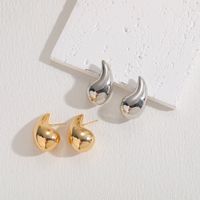 1 Piece Luxurious Classic Style Solid Color Plating Copper 14k Gold Plated Ear Studs main image 6