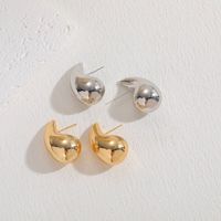 1 Piece Luxurious Classic Style Solid Color Plating Copper 14k Gold Plated Ear Studs main image 7