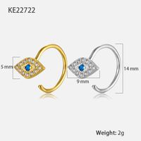 1 Pair Retro Shiny Devil's Eye Plating Inlay Sterling Silver Zircon 18k Gold Plated White Gold Plated Earrings sku image 4