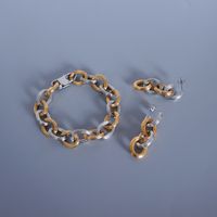 Retro Oval Titanium Steel Plating 18k Gold Plated Bracelets Earrings main image 1