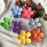 Korean Style Solid Color Flower Plastic Resin Hair Clip main image 5