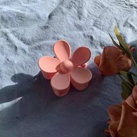 Korean Style Solid Color Flower Plastic Resin Hair Clip main image 3