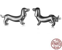 1 Paar Einfacher Stil Hund Überzug Sterling Silber Vergoldet Ohrstecker main image 2