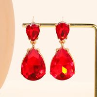 1 Pair Glam Luxurious Water Droplets Three-dimensional Glass Drop Earrings main image 5