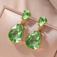 1 Pair Glam Luxurious Water Droplets Three-dimensional Glass Drop Earrings main image 2