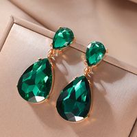 1 Pair Glam Luxurious Water Droplets Three-dimensional Glass Drop Earrings main image 3