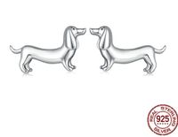 1 Paar Einfacher Stil Hund Überzug Sterling Silber Vergoldet Ohrstecker sku image 1