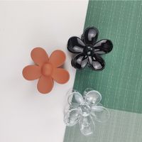Korean Style Solid Color Flower Plastic Resin Hair Clip sku image 4
