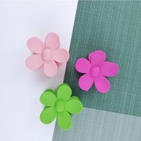 Korean Style Solid Color Flower Plastic Resin Hair Clip sku image 5