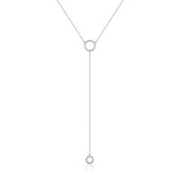 Elegant Luxuriös Kreis Sterling Silber Überzug Aushöhlen Inlay Strasssteine Weißgold Plattiert Halskette Mit Anhänger sku image 1