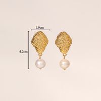 1 Pair Classical Exaggerated Geometric Inlay Copper Artificial Pearls 18k Gold Plated Drop Earrings sku image 1