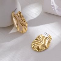 1 Pair Exaggerated Classic Style Irregular Pleated Alloy Ear Studs main image 4