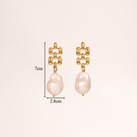 1 Pair Glam Classical Geometric Plating Inlay Copper Artificial Pearls Rhinestones 18k Gold Plated Drop Earrings sku image 3