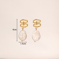 1 Pair Glam Classical Geometric Plating Inlay Copper Artificial Pearls Rhinestones 18k Gold Plated Drop Earrings sku image 2