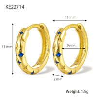 1 Pair Luxurious Simple Style Round Plating Inlay Sterling Silver Zircon 18k Gold Plated White Gold Plated Hoop Earrings sku image 1