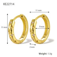 1 Pair Luxurious Simple Style Round Plating Inlay Sterling Silver Zircon 18k Gold Plated White Gold Plated Hoop Earrings sku image 2