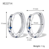 1 Pair Luxurious Simple Style Round Plating Inlay Sterling Silver Zircon 18k Gold Plated White Gold Plated Hoop Earrings sku image 3