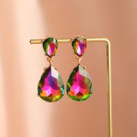1 Pair Glam Luxurious Water Droplets Three-dimensional Glass Drop Earrings sku image 9