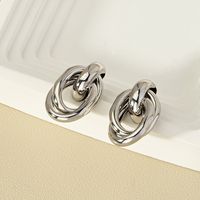 Simple Style Solid Color Alloy Women's Ear Studs main image 3