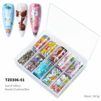 Fashion Starry Sky Paper Nail Decoration Accessories 1 Set Nail Supplies sku image 39