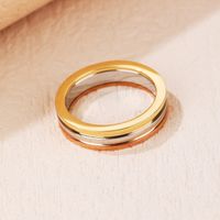 Casual Color Block Titanium Steel Rings In Bulk main image 5