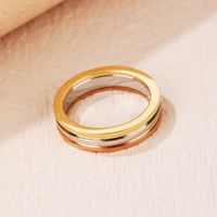 Casual Color Block Titanium Steel Rings In Bulk main image 6