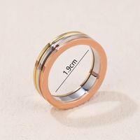 Casual Color Block Titanium Steel Rings In Bulk sku image 2